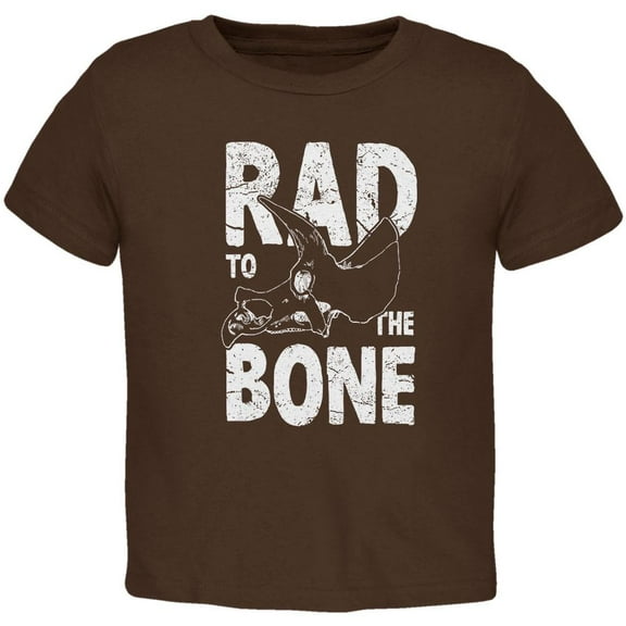 Dinosaur Triceratops Rad to the Bone Toddler T Shirt Brown 2T