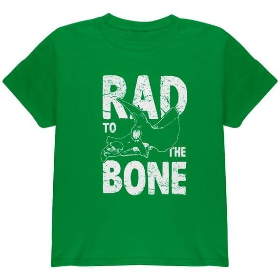 Dinosaur Triceratops Rad to the Bone Youth T Shirt Irish Green YLG