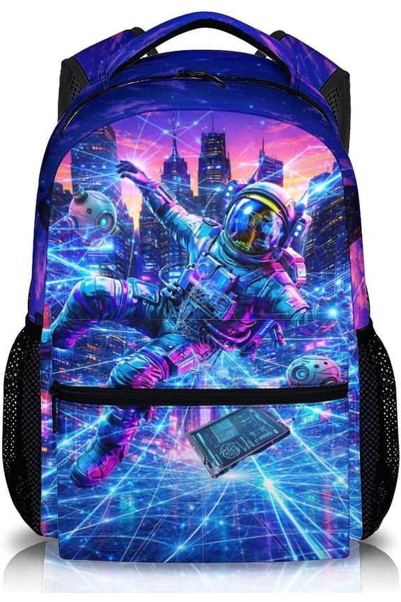 Dinosaur Truck Backpack for Teens - 17" Large Capacity Heavy Duty Bookbag, Cool Prehistoric Creature School Bag with Padded Straps, Travel Daypack for College & Outdoor Sports