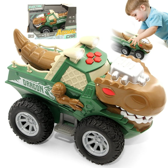 Dinosaur Truck Toy, Car Toys for Boy 3-6 Years, Lights Up Toy Truck for Toddlers 3 4 5 6 Years Old, Birthday Gift for Kids