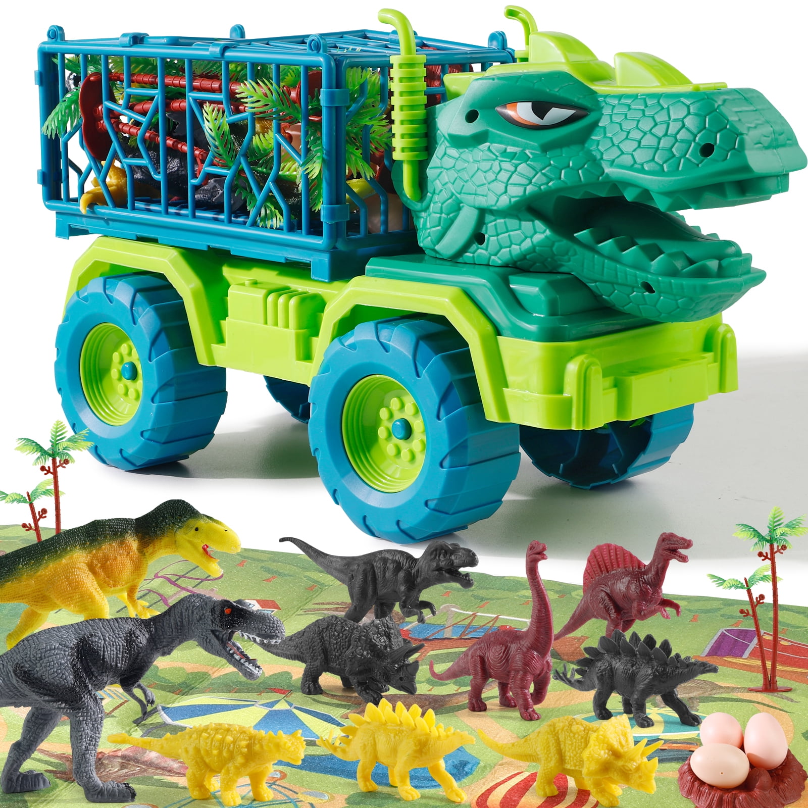 NETNEW Dinosaur Truck Toys for Kids 3-6 Years, Tyrannosaurus Transport ...