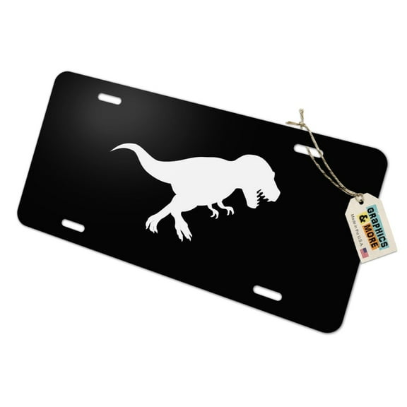 Dinosaur Tyrannosaurus Rex Black White Novelty Metal Vanity Tag License Plate
