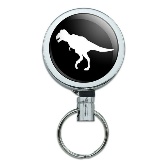 Dinosaur Tyrannosaurus T-Rex Retractable Belt Clip Badge Key Holder