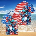 thumbnail image 1 of Dinosaur US Flag Hawaiian Shirt, T-rex Dino 4th Of July Summer Aloha Shirt, Patriotic Button Down ,Independence Day, Dinosaur Lovers Gift., 1 of 2