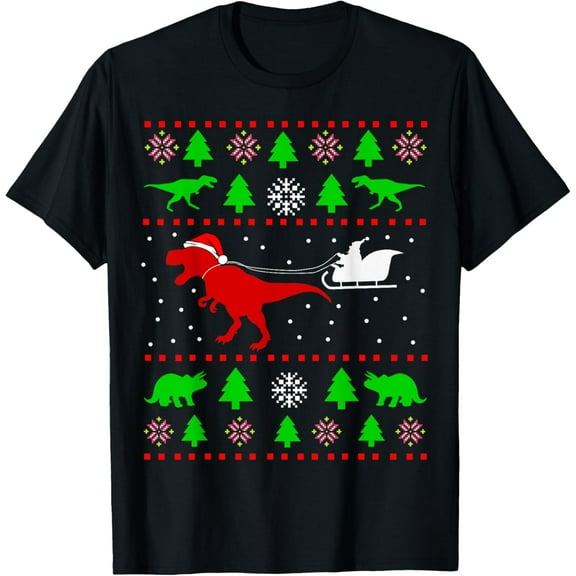 Dinosaur Ugly Christmas Sweater for adults kids T-Shirt