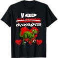 thumbnail image 1 of Dinosaur V is for Velociraptor Valentine's Day T-Shirt, 1 of 5