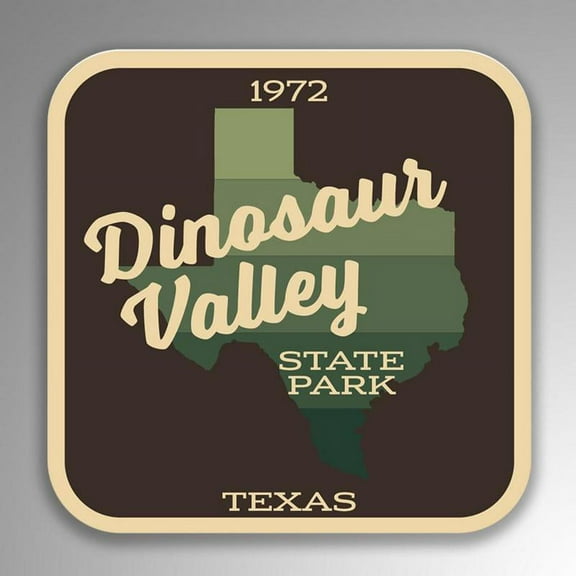 Dinosaur Valley State Park Decal Sticker | 4-Inches By 4-Inches | Vinyl Sticker | UV Protective Laminate | SP134