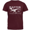 thumbnail image 1 of Dinosaur Velociraptor Raptor Racing Mens T Shirt Maroon X-LG, 1 of 1