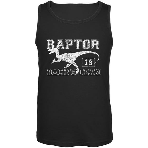 Dinosaur Velociraptor Raptor Racing Mens Tank Top Black LG