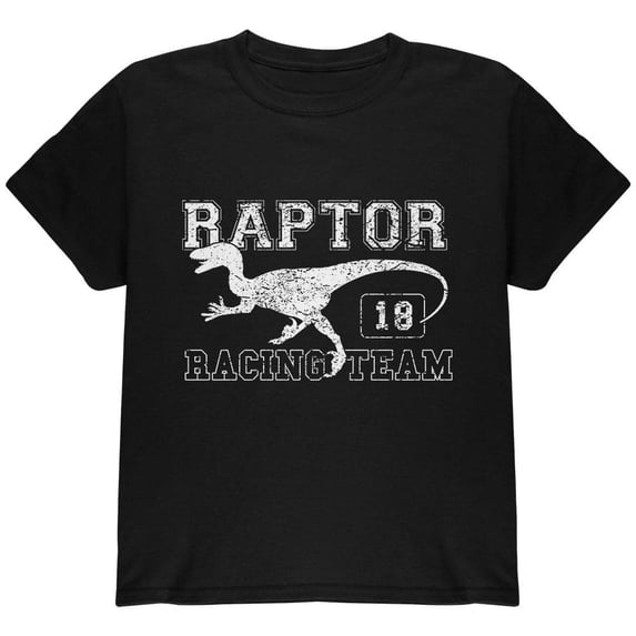 Dinosaur Velociraptor Raptor Racing Youth T Shirt Black YMD