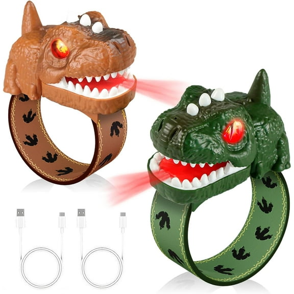 Dinosaur Walkie Talkies for Kids, Dinosaur Toys, Rechargeable Wrist Walkie Talkie with Flashlight, Outdoor Adventure Camping Gear, T-Rex Dino Toy Birthday Gifts for Boys Girls 3-12 Years Old