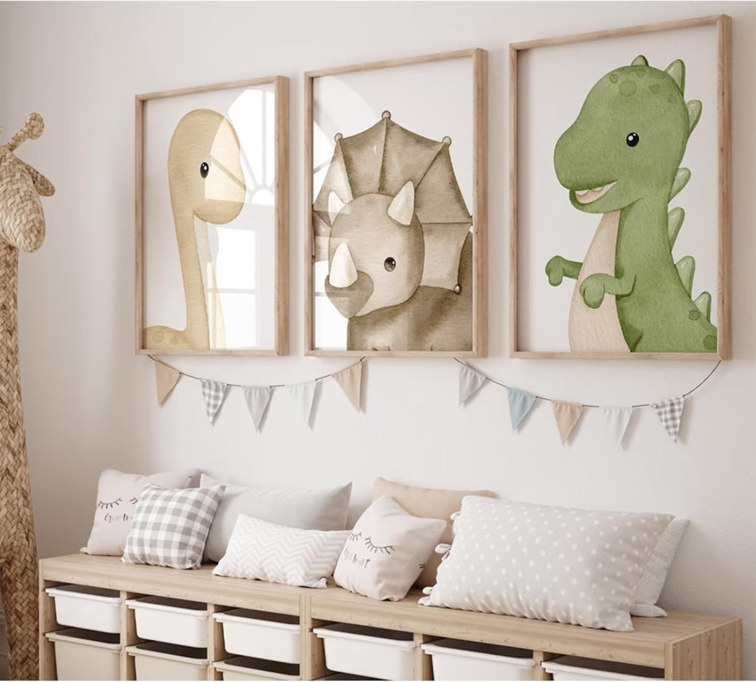 Dinosaur Wall Art Kids Boys Room poster Wall Decor Dino Nursery Wall Art Pictures Baby Dinosaur Poster Prints for Boys Bedroom BathroomSet of 3