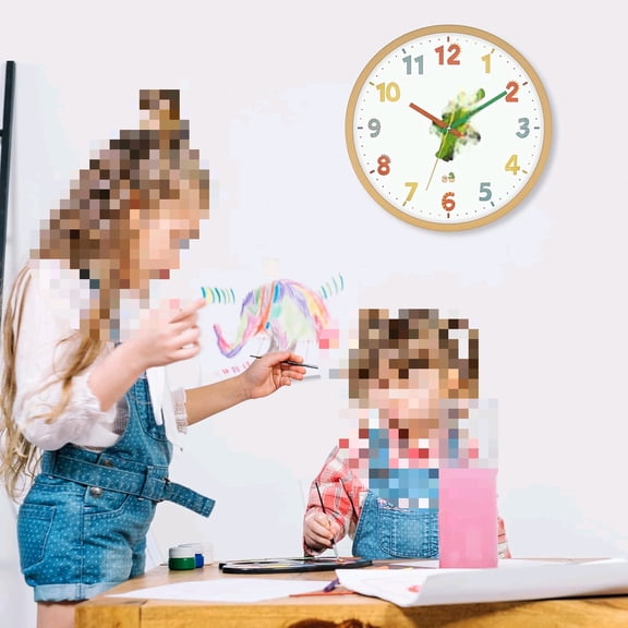 Dinosaur Wall Clock for Kids Bedrooms 12 Inch Silent Non-Ticking Battery Operated Analog Clocks Kids Wall Clock for Classrooms, Kids Bedrooms, Playrooms and Nursery for Toddler Children