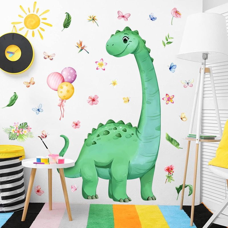 Dinosaur Wall Decals for Boys Room Decor | Watercolor Nursery Stickers with Dinosaurs, DIY Peel & Stick Toddler Bedroom, Kids Nursery Wall Art | Dinosaur Theme Boy's Room Decor