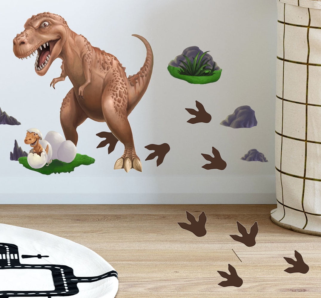 T-rex Wild Territory Dinosaur Wall Sticker, Dinosaur Wall Decal 