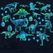 Dinosaur Wall Stickers Decals for Boys Room,Glow in The Dark Dinosaur Wall Decals Ceiling Stickers for Kids Bedroom, Wall Decor Kids Birthday Christmas Gift