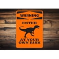 thumbnail image 1 of Dinosaur Warning Novelty Sign, Metal Wall Decor - 10x14 inches, 1 of 4