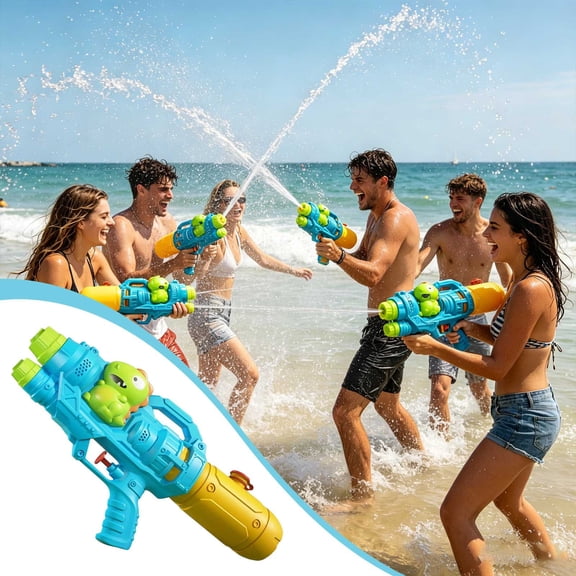 Dinosaur Water Guns, Cartoon Animal Water Blasters, Double Nozzle Water Sprayers, Large Capacity Outdoor Summer Water Toys, Pool Party Water Fight for blue