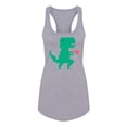 thumbnail image 1 of Dinosaur With A Heart Racerback Tank Women -Image by Shutterstock, Female x-Small, 1 of 4