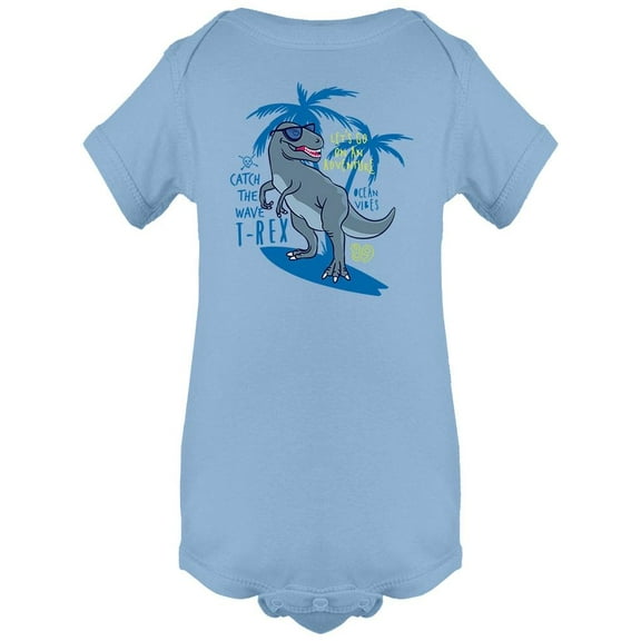 Dinosaur With Surfboard On Beach Bodysuit Infant -Image by Shutterstock,  Newborn