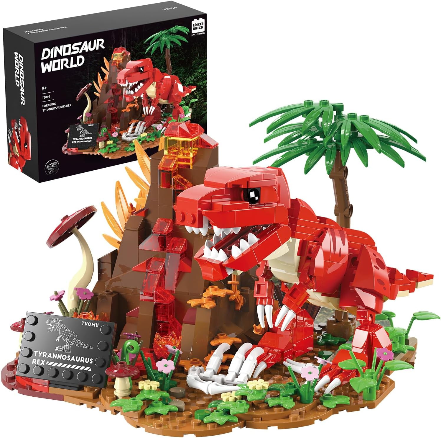 Dinosaur World Building Block Set,T.Rex Dinosaur Park Sets T.rex and Volcano Scene Building Sets,Home or Office Décor Sets for Boys 8-14(559pcs