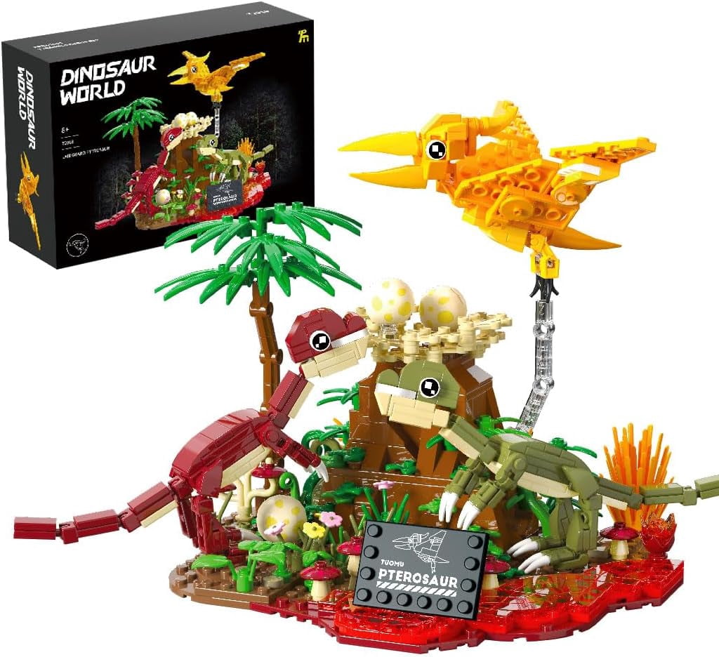Dinosaur World Building Set,Compatible  Sets,Jurassic Volcano Era Building, (536 Pcs)