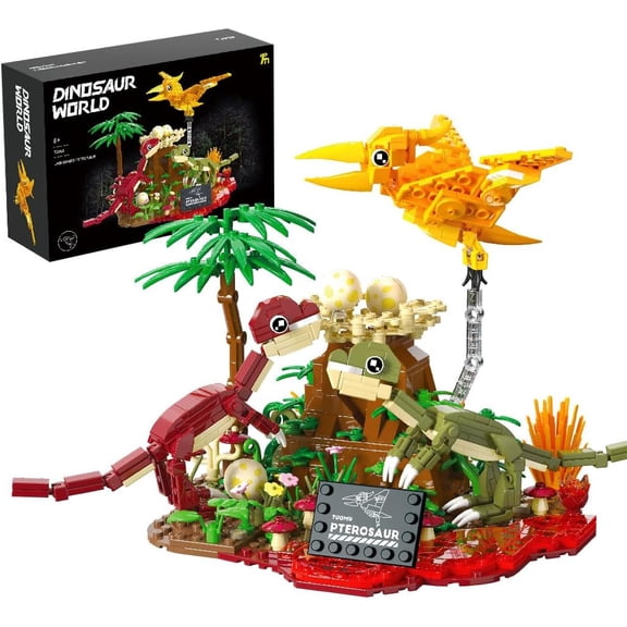 Dinosaur World Building Set,Compatible Sets,Jurassic Volcano Era Building, (536 Pcs)