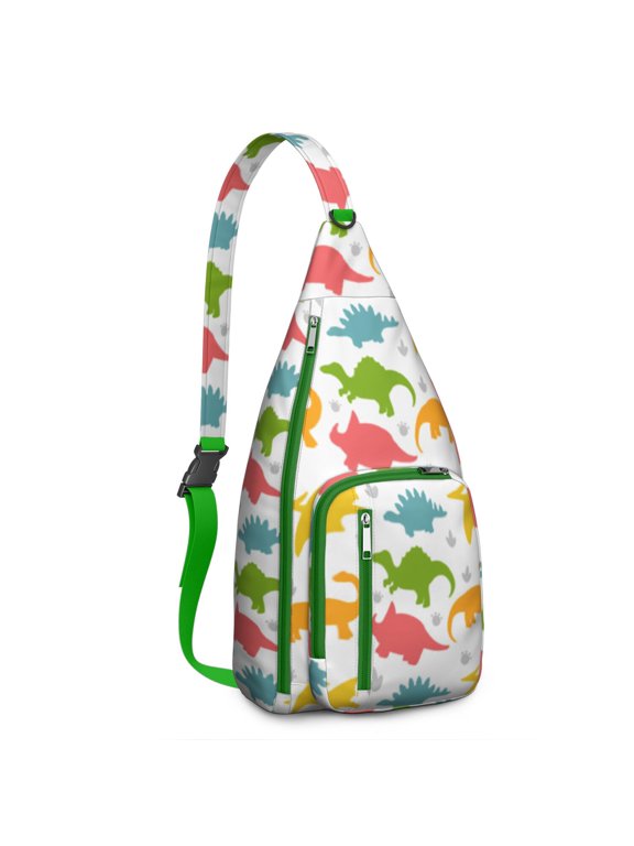 Dinosaur World Crossbody Bag - Artistic Dino Print Sling Pack (Stylish & Functional)
