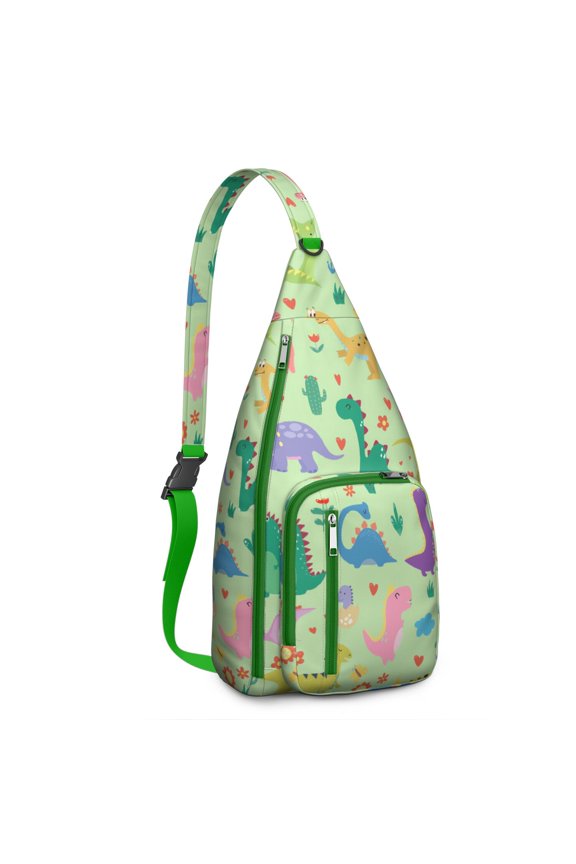 Dinosaur World Sling Bag - Whimsical Dino Crossbody Backpack for Travel (Stylish & Organized, Perfect Gift)