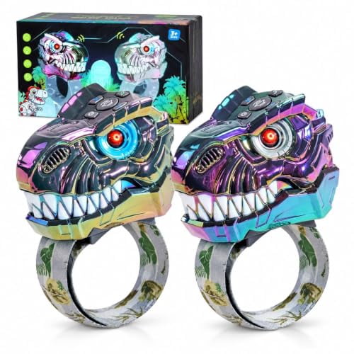 Long Distance Snack Dinosaur Wrist Walkie Talkies 2 Pack T-Rex Walkie Talkie Set Adjustable ...