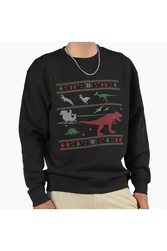 Dinosaur Xmas Sweater Unisex Sweatshirt Funny Retro Vintage Holiday Graphic Aesthetic G4652, Up to Size 5XL