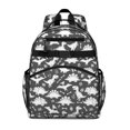 thumbnail image 1 of Dinosaur and Bone Black Pattern Cute School Backpack Bag for School with Padded Back and Adjustable Shoulder Straps 15.25"x11.5"x5.25", 1 of 5