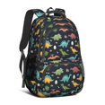 thumbnail image 1 of Dinosaur and Bone Black Pattern Cute School Backpack Bag with Padded Back and Adjustable Shoulder Straps 16.9 X 12.6 X 5.9 Inches, 1 of 5