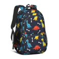 thumbnail image 1 of Dinosaur and Bone Navy Blue Pattern Cute School Backpack Bag with Padded Back and Adjustable Shoulder Straps 16.9 X 12.6 X 5.9 Inches, 1 of 5