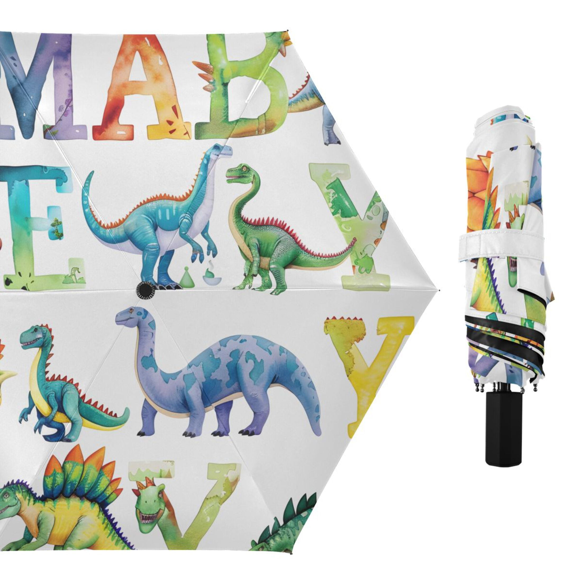 Dinosaur and Character Compact Sun Umbrella Windproof Travel Umbrellas for Rain Strong Portable UV Protection