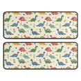 thumbnail image 1 of Dinosaur and Flower Beige Pattern Anti Fatigue Kitchen Rugs Set Of 2, Non Slip Washable Decorative Floor Mats for Sink Laundry and Home Use, 17"x47", 1 of 5