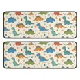 thumbnail image 1 of Dinosaur and Flower Beige Pattern Anti Fatigue Kitchen Rugs Set Of 2, Non Slip Washable Decorative Floor Mats for Sink Laundry and Home Use, 17"x47", 1 of 5