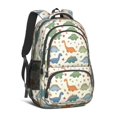 thumbnail image 1 of Dinosaur and Flower Beige Pattern Cute School Backpack Bag with Padded Back and Adjustable Shoulder Straps 16.9 X 12.6 X 5.9 Inches, 1 of 5
