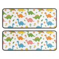 thumbnail image 1 of Dinosaur and Flower White Pattern Anti Fatigue Kitchen Rugs Set Of 2, Non Slip Washable Decorative Floor Mats for Sink Laundry and Home Use, 17"x47", 1 of 5