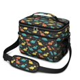 thumbnail image 1 of Dinosaur and Geometric Black Pattern Insulated Lunch Box for Women Men, Medium Leakproof Cooler Bag with Adjustable Strap, 10"x6.7"x8", 1 of 6