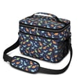 thumbnail image 1 of Dinosaur and Grass Navy Pattern Insulated Lunch Box for Women Men, Medium Leakproof Cooler Bag with Adjustable Strap, 10"x6.7"x8", 1 of 6
