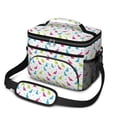 thumbnail image 1 of Dinosaur and Grass White Pattern Insulated Lunch Box for Women Men, Medium Leakproof Cooler Bag with Adjustable Strap, 10"x6.7"x8", 1 of 6