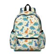 thumbnail image 1 of Dinosaur and Leaf Beige Pattern Cute School Backpack with Padded Back and Adjustable Shoulder Straps 13.4"x11"x4.7", 1 of 5