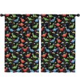 thumbnail image 1 of Dinosaur and Leaf Black Pattern Insulated Teens Curtains Set Of 2, Bedroom Essentials, Toddler Room Decor 52"x84", 1 of 5