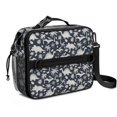 thumbnail image 1 of Dinosaur and Palm Navy Blue Pattern Bento School Insulated Lunch Bag Box with Shoulder Strap and Bottle Holder, 11" X 9.5" X 3.5", 1 of 5