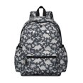 thumbnail image 1 of Dinosaur and Palm Navy Blue Pattern Cute School Backpack with Padded Back and Adjustable Shoulder Straps 13.4"x11"x4.7", 1 of 5