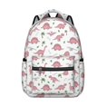 thumbnail image 1 of Dinosaur and Palm Pink Pattern Backpack for School, Cute School Bag with Adjustable Shoulder Straps and Padded Back, 15.3"x11"x7.1", 1 of 5