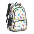 thumbnail image 1 of Dinosaur and Pineapple White Pattern Cute School Backpack Bag with Padded Back and Adjustable Shoulder Straps 16.9 X 12.6 X 5.9 Inches, 1 of 5