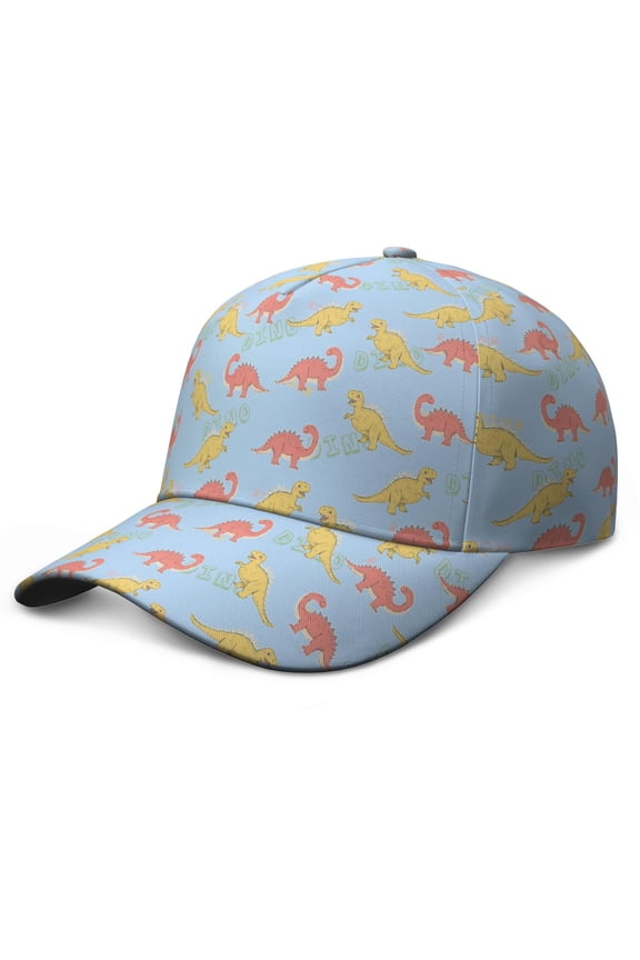 Dinosaur and Planets Baseball Cap - Funny Space Dino Print Adjustable Hat for Teens