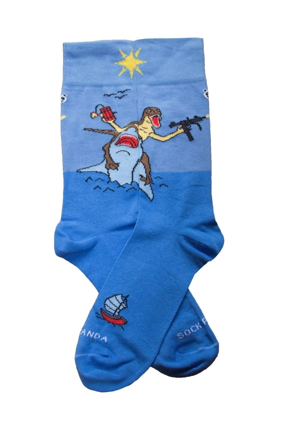 Dinosaur and Shark Socks from the Sock Panda (Adult Large - Men's Shoe Sizes 8-12)